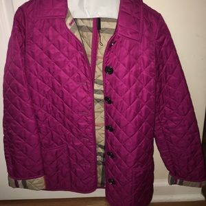 AUTHENTIC BURBERRY QUILTED JACKET XS FUSCHIA